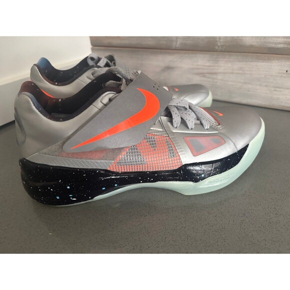 Nike KD 4 Galaxy Metallic Silver Total Orange Dark Grey FD2635-001 Mensize7.5/W9 main image 5